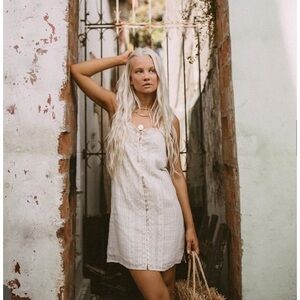 Spell Cinder Singlet white mini dress medium NWT